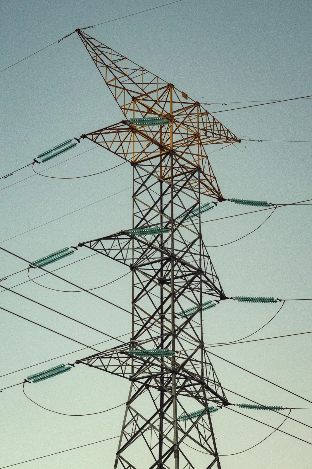 Electrical transmission tower and power lines