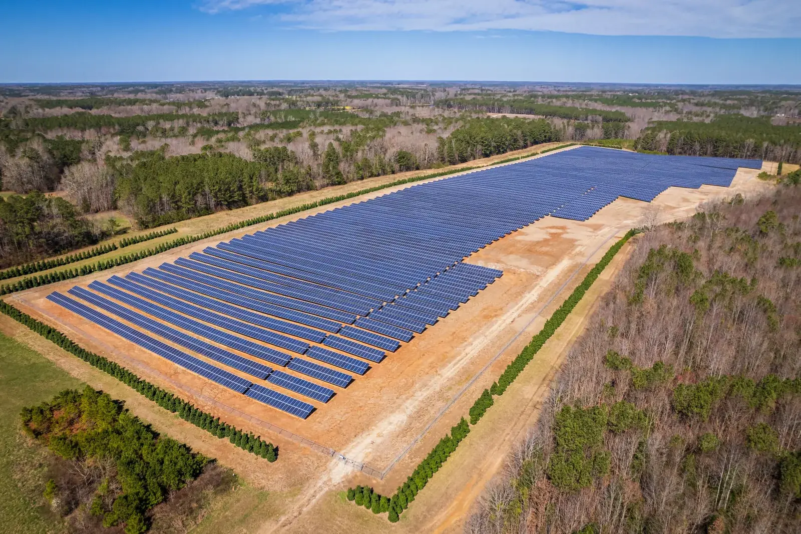 Renewable energy solar panel farm